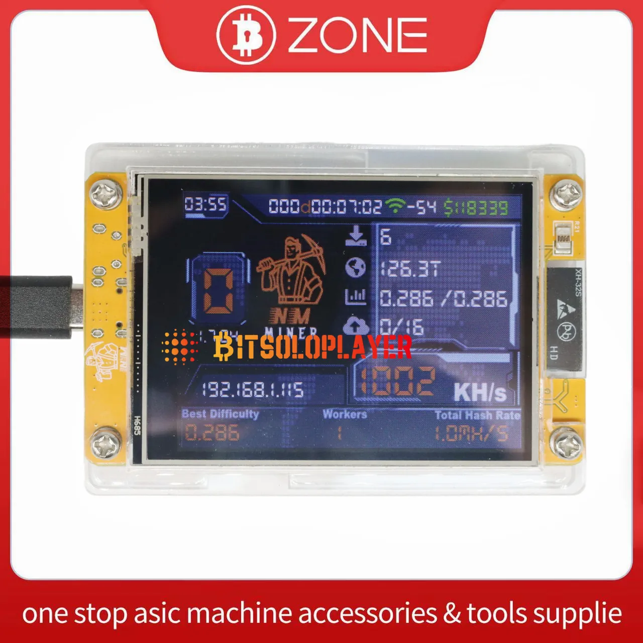 NerdMiner NMminer V2 1010 Kh/s Bitcoin Solo Miner 2.8 inch Smart Display Cryptocurrency Miner