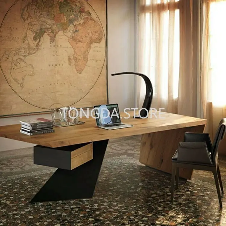 Original American style supervisor , modern and minimalist large class、, boss , iron art computer desk, creative