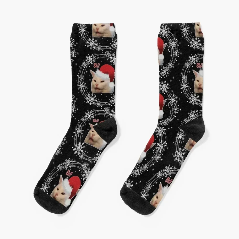 

Smudge the cat Christmas - Funny memes Socks funny gifts Climbing crazy heated Men Socks Women's