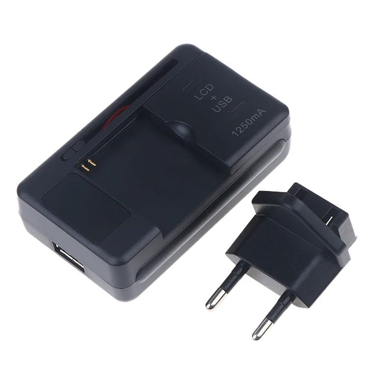 شاحن بطارية متنقل عالمي - شاحن هاتف محمول ليثيوم أيون بمنفذ USB مع قابس الاتحاد الأوروبي/الولايات المتحدة