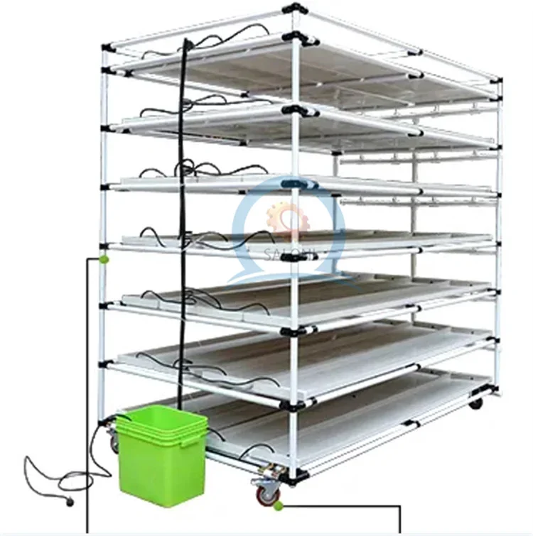 hot sale hydroponic fodder machine micro greens system vertical farming mobile vertical grow rack