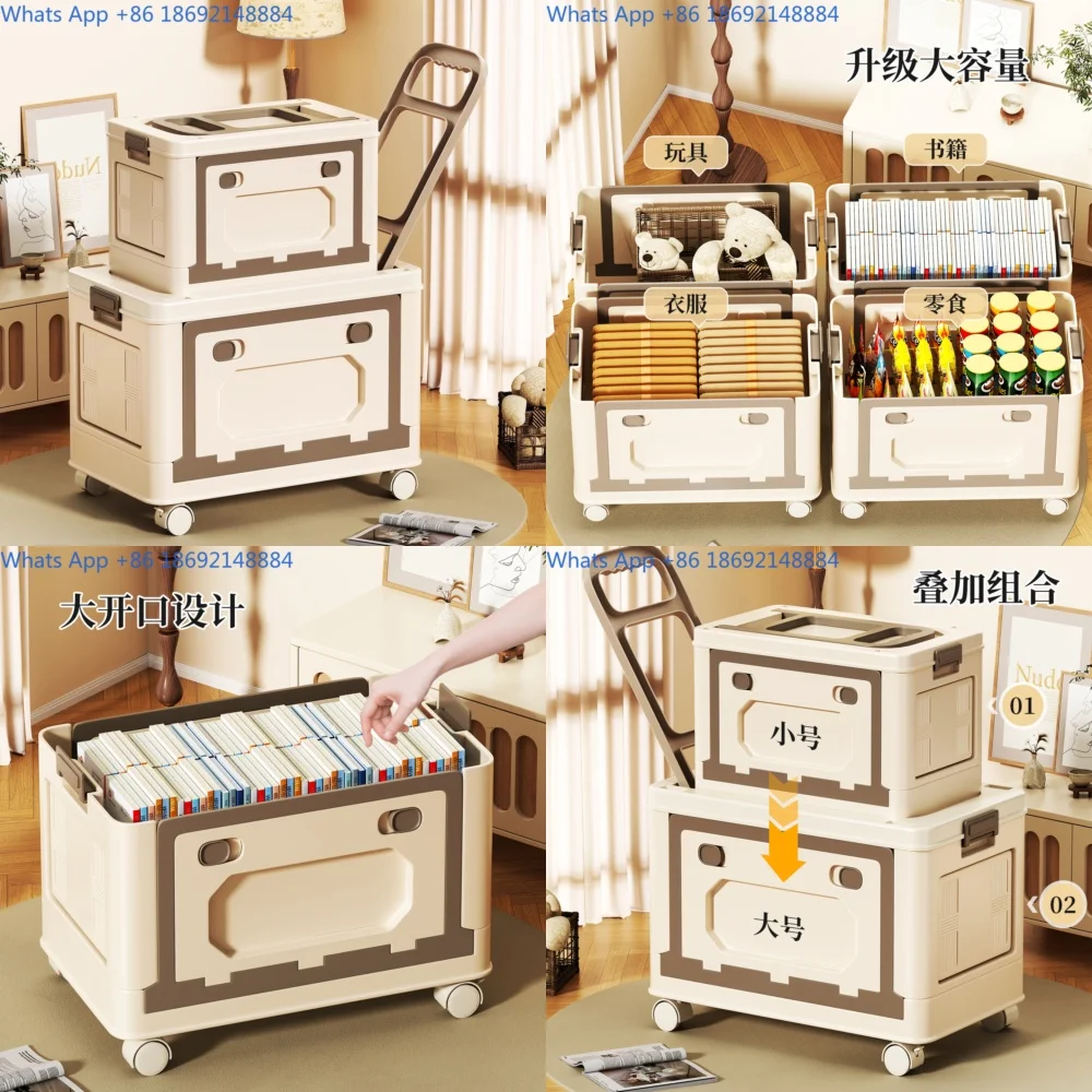 

Book Storage Box with Handle and Wheels for Classroom Use Organize Books and Supplies Easily