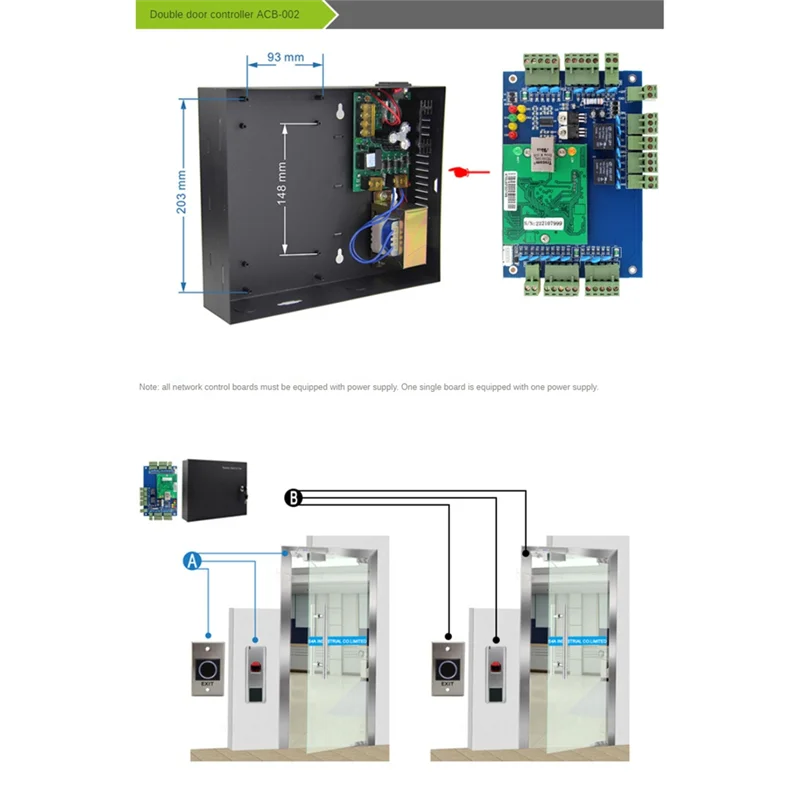 ABGN ACB-001 TCP/IP Network Wiegand 26 Entry Attendance Access Panel Control Board For 1 Doors Durable Easy Install Easy To Use