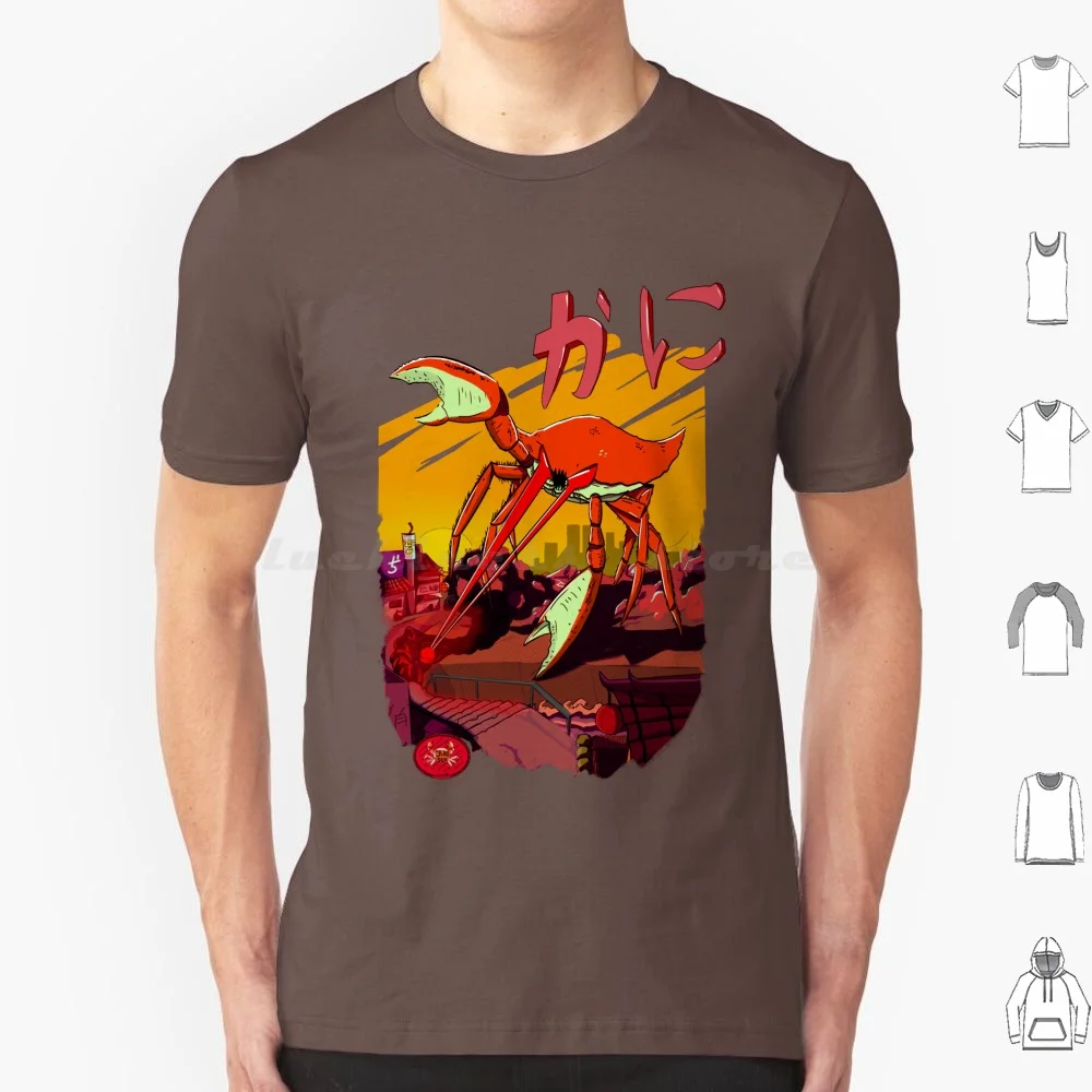Crab Monster T Shirt 6xl Cotton Cool Tee Crab Giant Kaiju Ilustration Orange Red Kani Manga Anime Japan