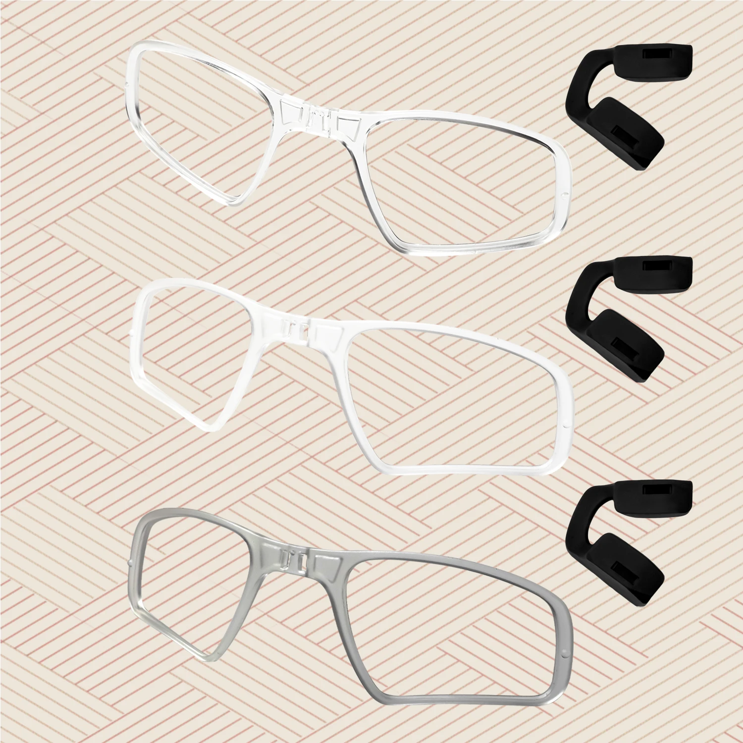Insert Clip-On Lens Carrier + Large Size Nose Pad for Oakley Sutro / Sutro S / Sutro Lite / Sutro Lite Sweep / Sutro Lite S