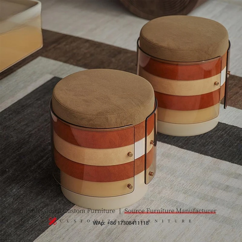

Customizable Modern North American Linen Stool Dining Chair Light Luxury Simple Hotel Lobby Clubhouse Villa