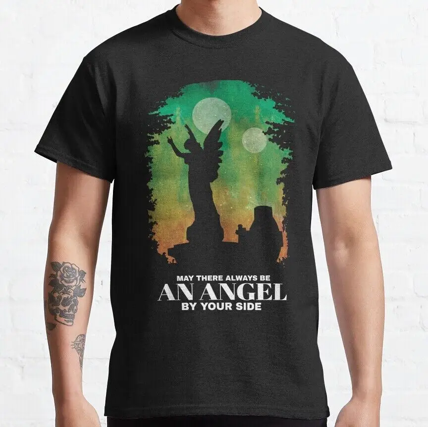 May There Always Be An Angel By Your Side Classic    Anime Graphic T-shirts unisex Short Sleeve