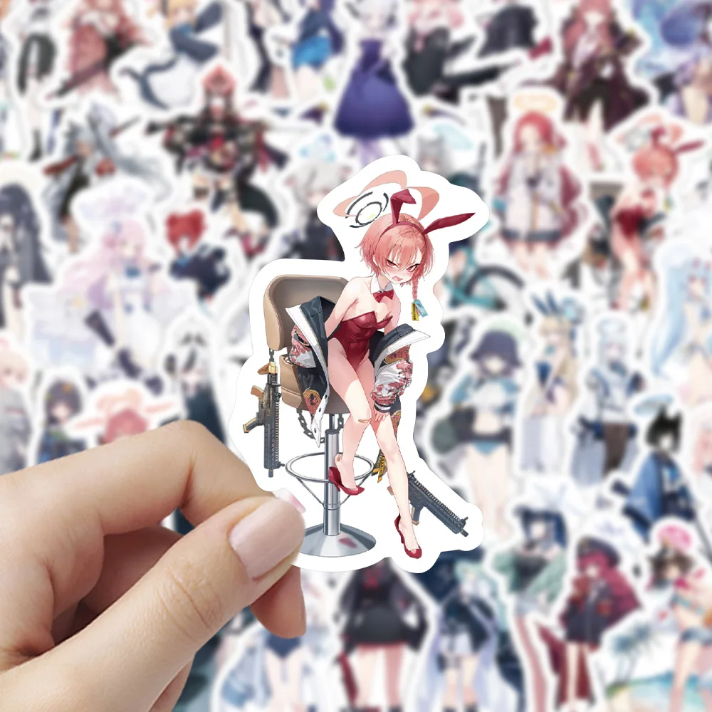 10/60PCS Blauw Archief Spel Stickers Leuke Kawaii Decals Voor Kinderen Speelgoed Telefoon Gitaar Bagage Plakboek Computer PlayStation Stickers