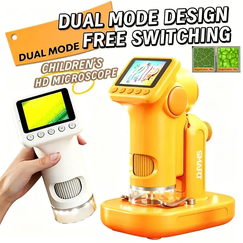 P02 1600X Handheld Microscope 2-inch Screen Children's Magnifier Lens Mini Portable Electron Microscope Supports Photos & Videos