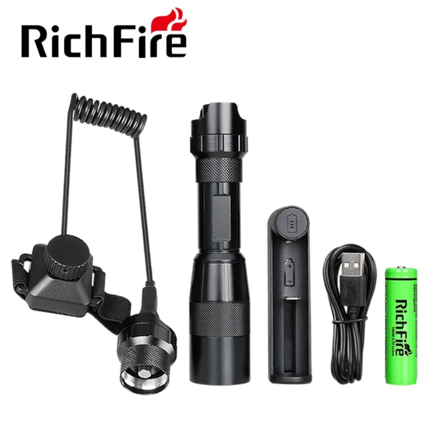 RichFire SFC-025 Dimmer Led Flashlight Laser 940 Ir Infared 850nm ZoomTorch by 18650 Battery for Hunting Camping Fishing