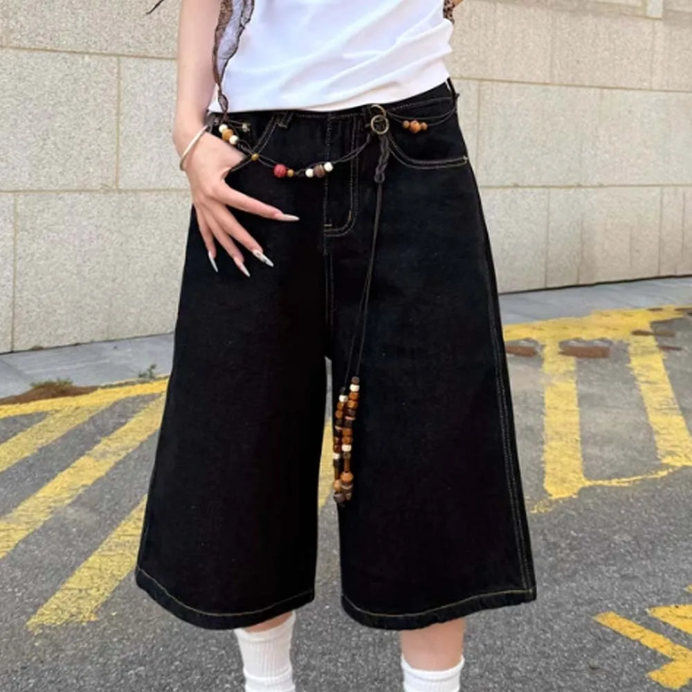 

Vintage Resin Wood Beads Belt PU Jeans Decor Ethnic Style Weaving Waistband Brown Adjustable Retro Tassel Waist Chain Women