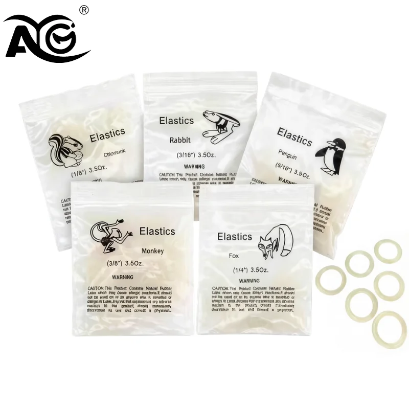 AG 100pcs dental yellow elastomer latex rings, braces, dental rubber bands, non-toxic material 3.5OZ dental rubber bands