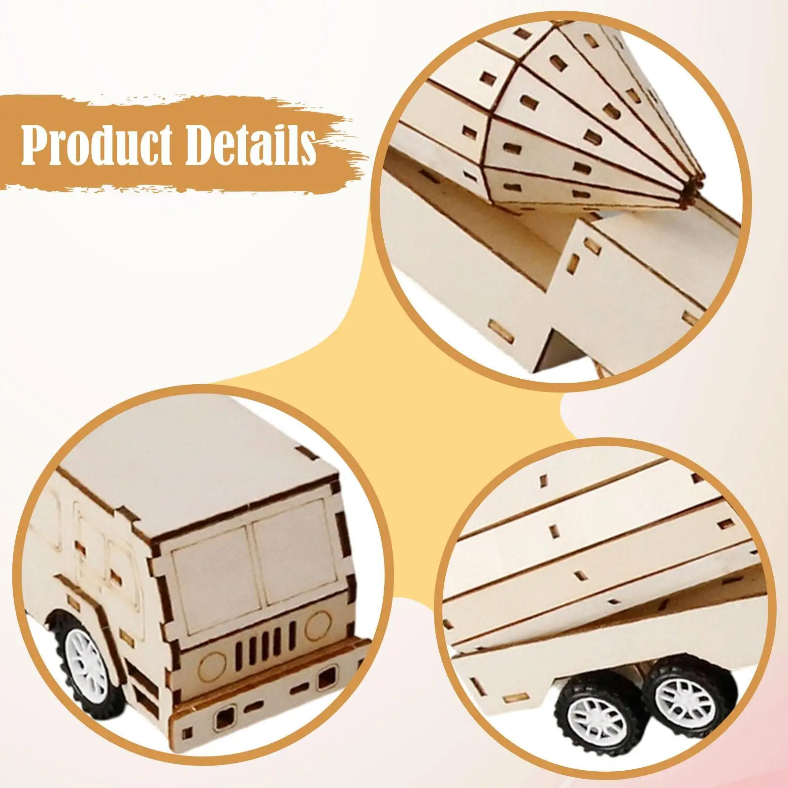 

Wooden Model Car Building Teaching Aids Preschool Learning Physics Science Experiment Craft for Party Favor
