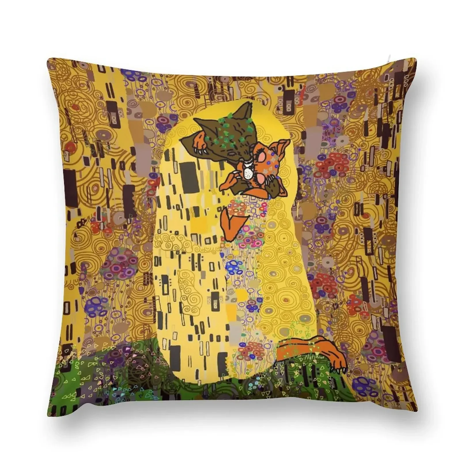 

Kiss Klimt Cats Throw Pillow Christmas Covers For Cushions Decorative Cushions Ornamental Pillow pillow