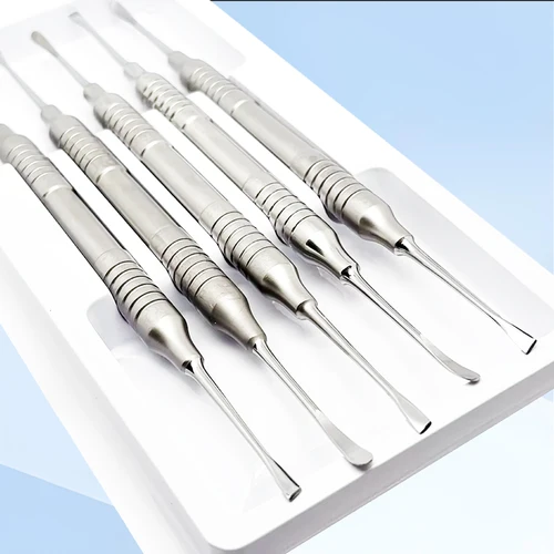 Separador periosteal de implante de instrumentos periodontales dentales, herramientas de doble punta, juego de herramientas dentales de alta precisión, 5 uds.