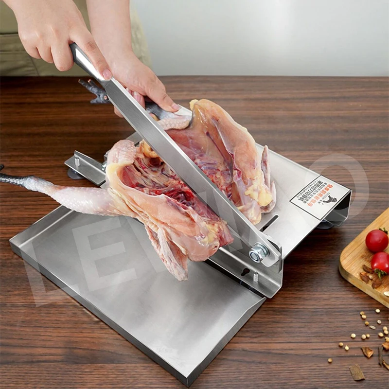 Manual Stainless Steel Food Cutter Slicing Machine Automatic Home Kitchen Frozen Meat Slicer Meat Delivery Nonslip Handle