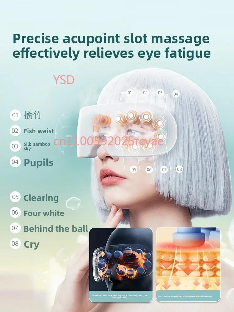 Eye massager for relieving eye fatigue and moisturizing the . Nebulized hot compress steam   for dry eye syndrome