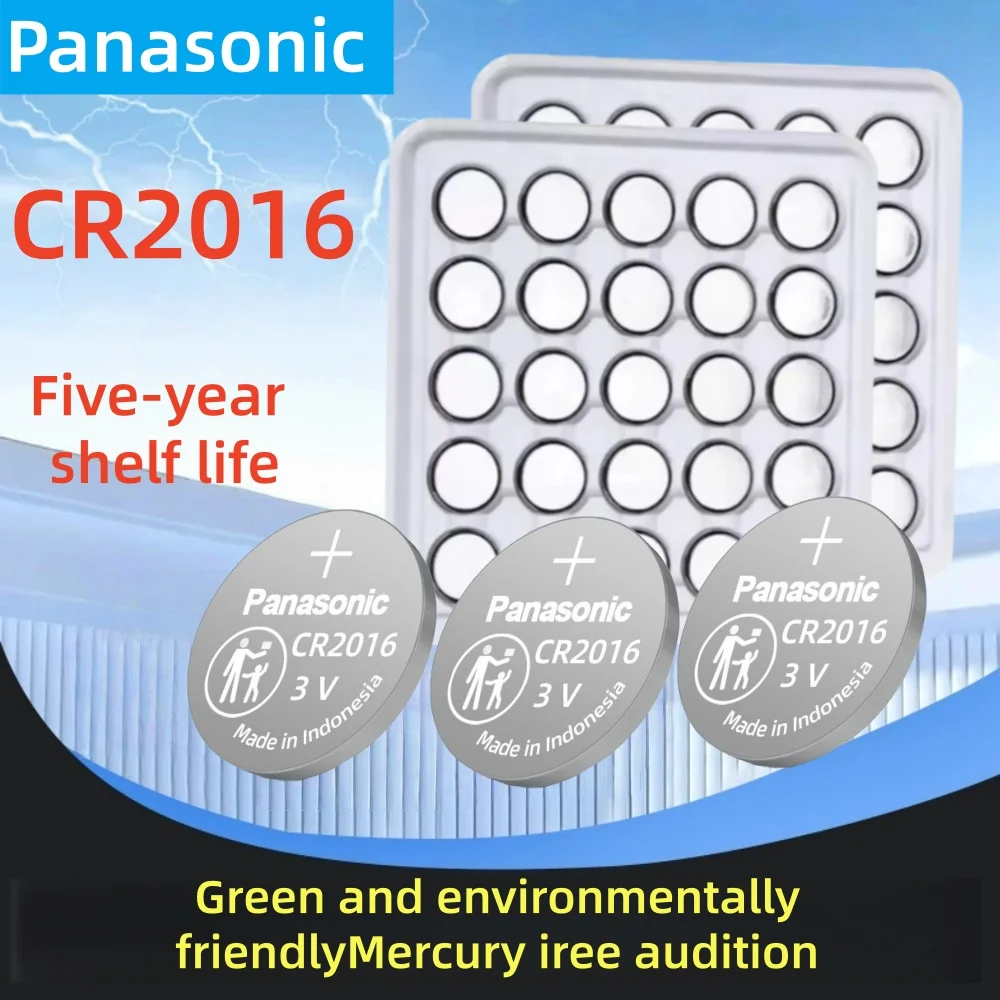 CR2016 Original Panasonic Lithium Button Battery BR2016 DL2016 LM2016 CR 2016 Coin Cell Watch Batteries for Toys Clock Remote