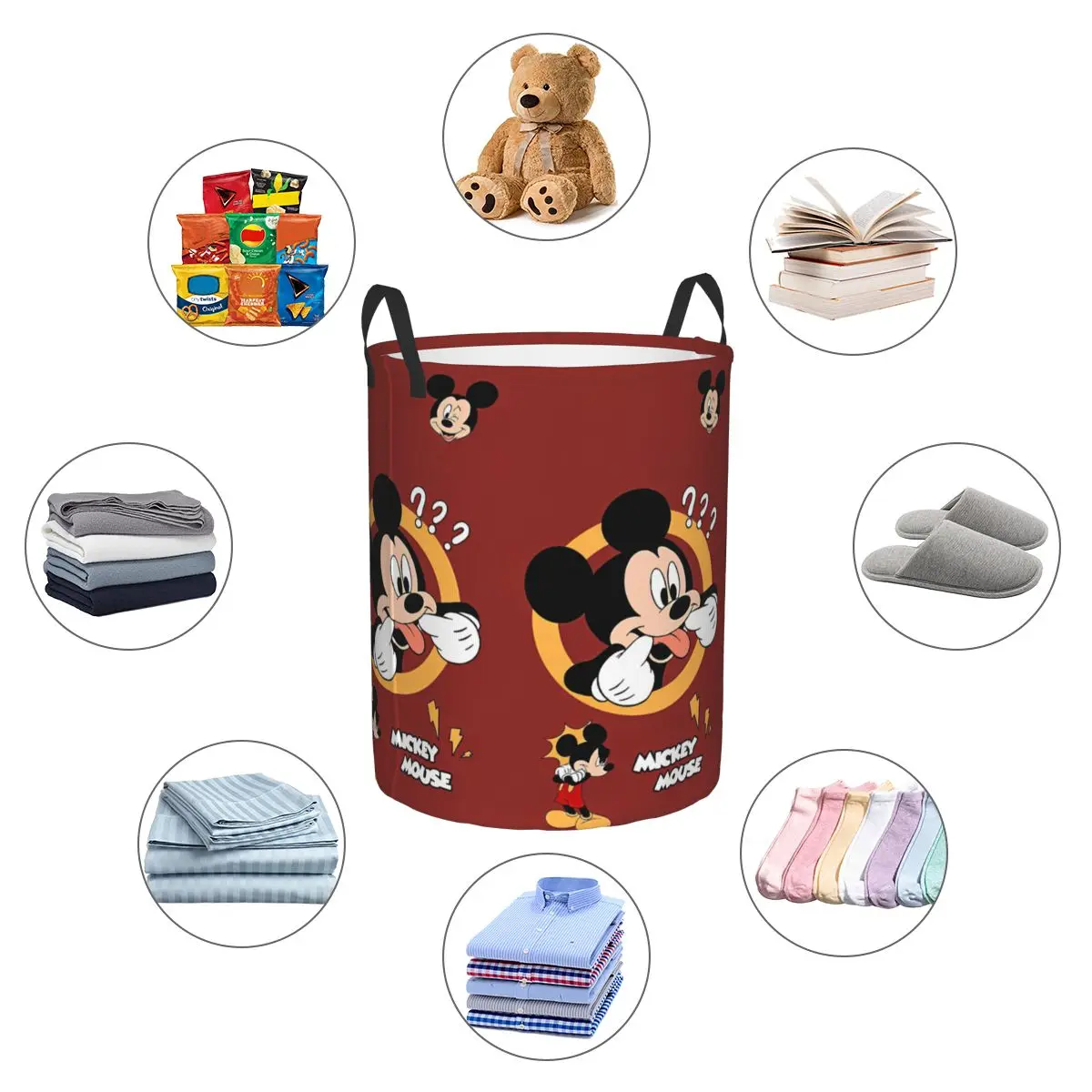 Disney Mickey Mouse Laundry Hamper Baskets PlayRoom Storage Basket for Kids