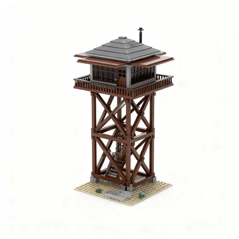 3957pcs MOC Fire Observation Tower Modular Streetscape Model Building Blocks Architecture Idea Creative DIY Christmas Gift Toy