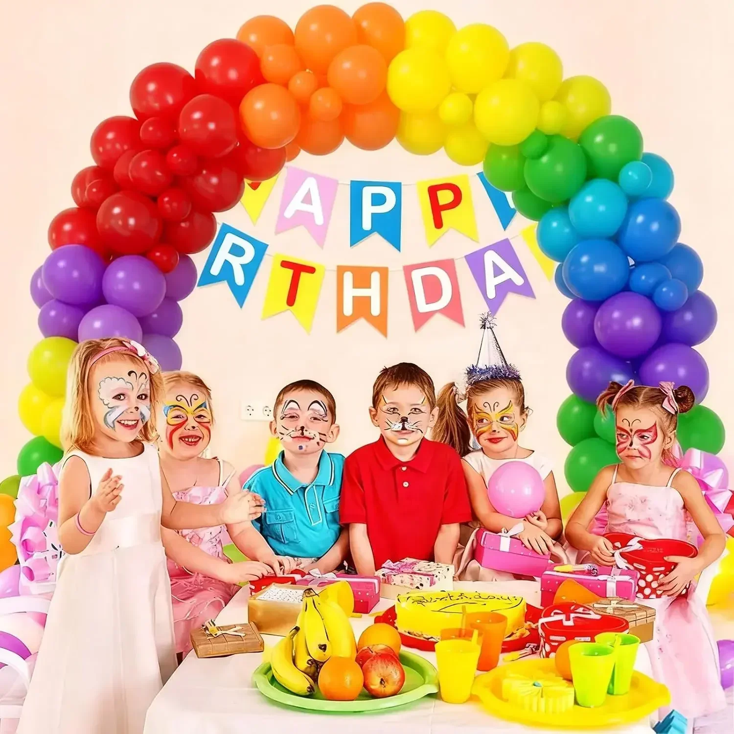 Patimate Rainbow Colorful Balloons Assorted Colors 100 Pack 12 Inch