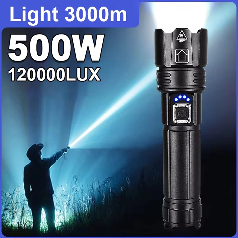 

Most Powerful LED Flashlight Rechargeable Torch Lighting 1500M Tactical Lantern Ultra Powerful Flashlight With Usb Charging