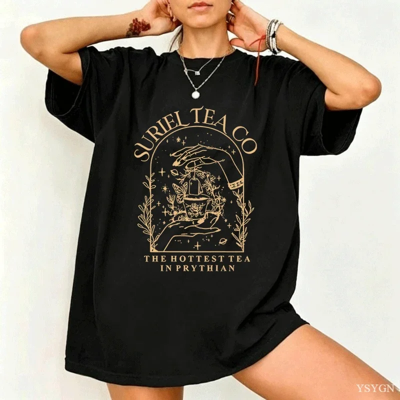 Suriel Tea Co T-Shirt Women Men A Court of Thorns and Roses T Shirt Bookish Tshirt Cotton Short Sleeve Gifts for Reader Clothing