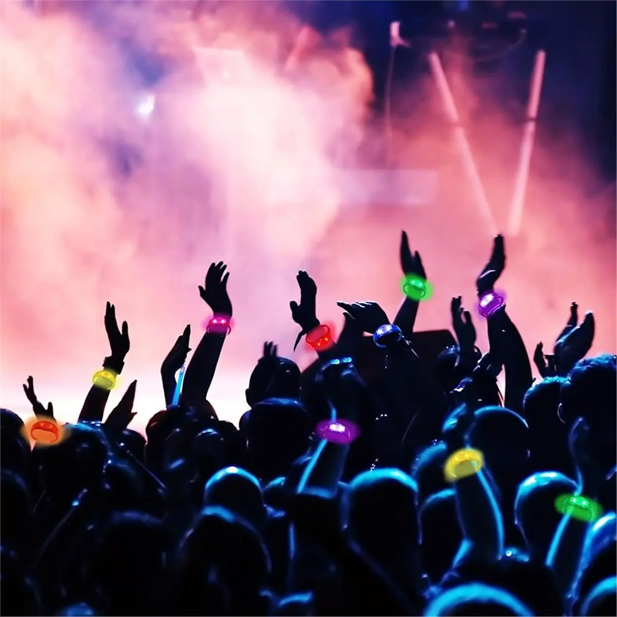 8Pcs LED Glow Bracelets with Sound Activated Flashing for Night Events in the Dark Party Supplies Party Favors