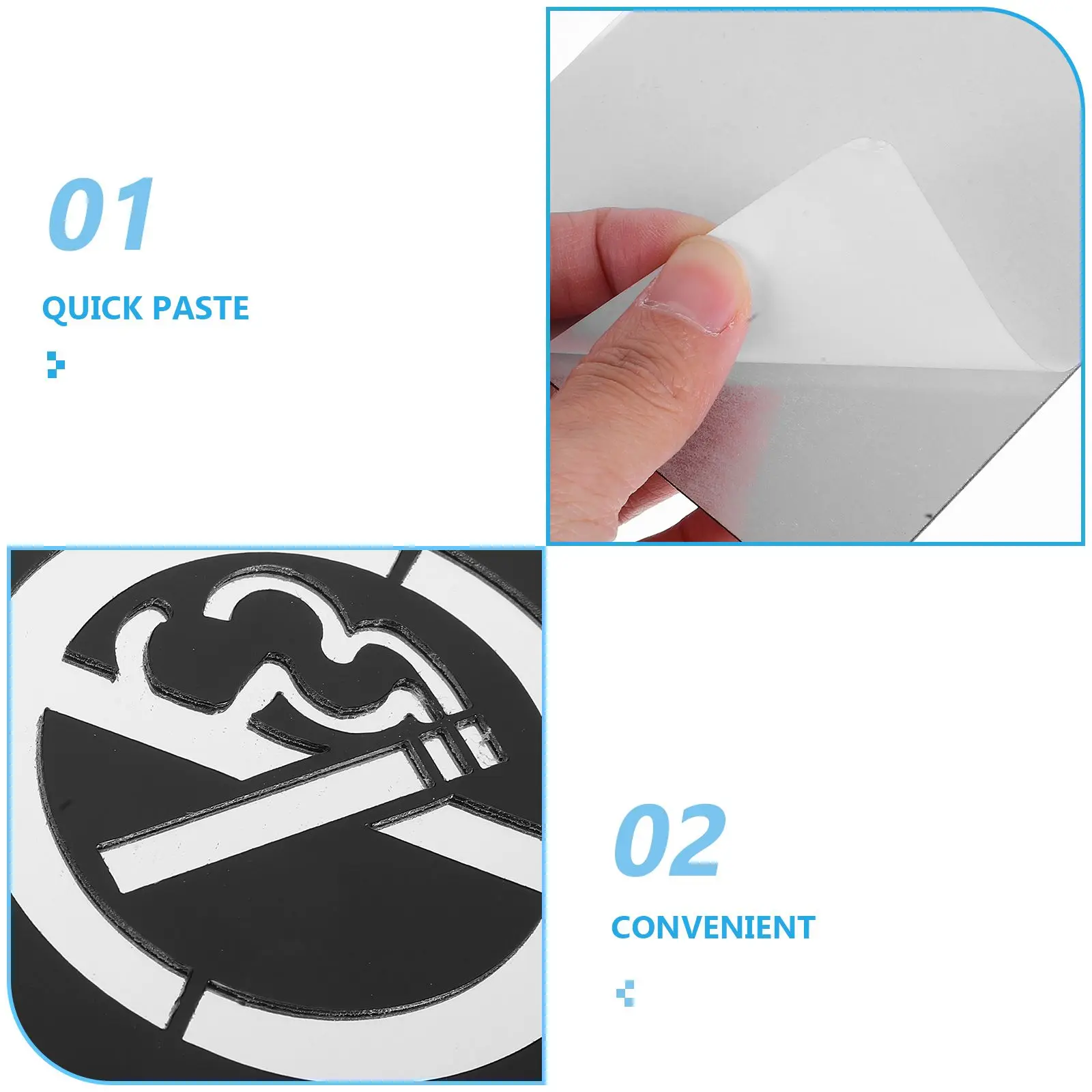 Знак для некурящих, самоклеящиеся водонепроницаемые наклейки для офиса, ванной комнаты, общественные туалеты, отели, ресторана, черные бизнес-знаки