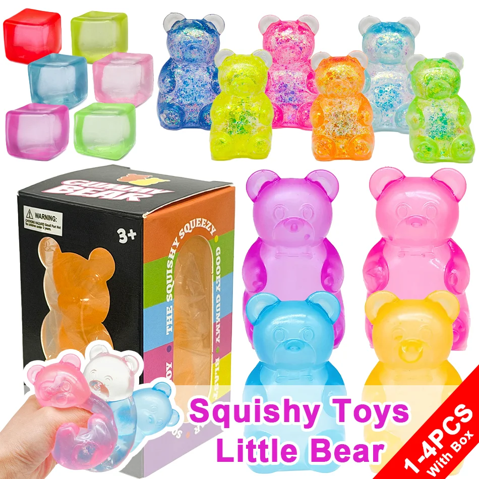 Squishy Little Bear Maltose Pinch Stress Relief Ball Stress Relief Toy Pinch Music Stress Relief Tool Slow Rebound Squeeze Toys