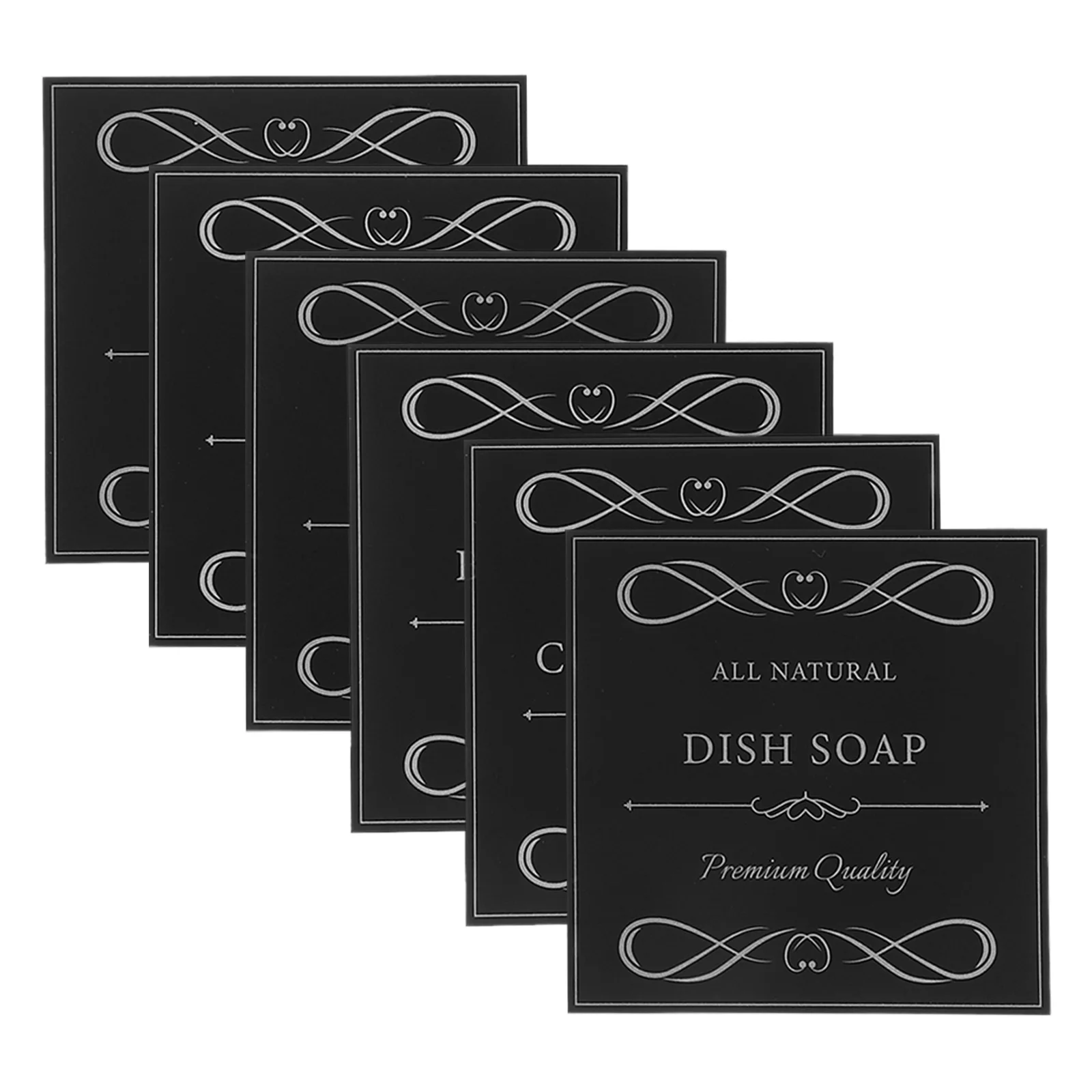

6 Sheets Waterproof Stickers for Hand Soap Dispenser Labels Dish Bathroom Travel Size Lotion PVC Self Adhesive Easy Clean