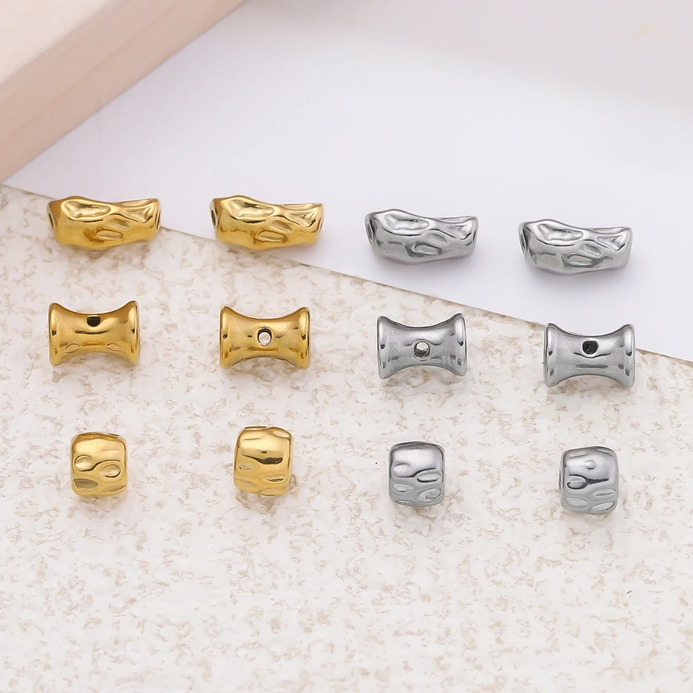 5/10 قطعة الفولاذ المقاوم للصدأ غير النظامية أنبوب خزر عازل الحفرة الكبيرة الخرز DIY بها بنفسك حساسة صنع المجوهرات سوار قلادة لوازم #3