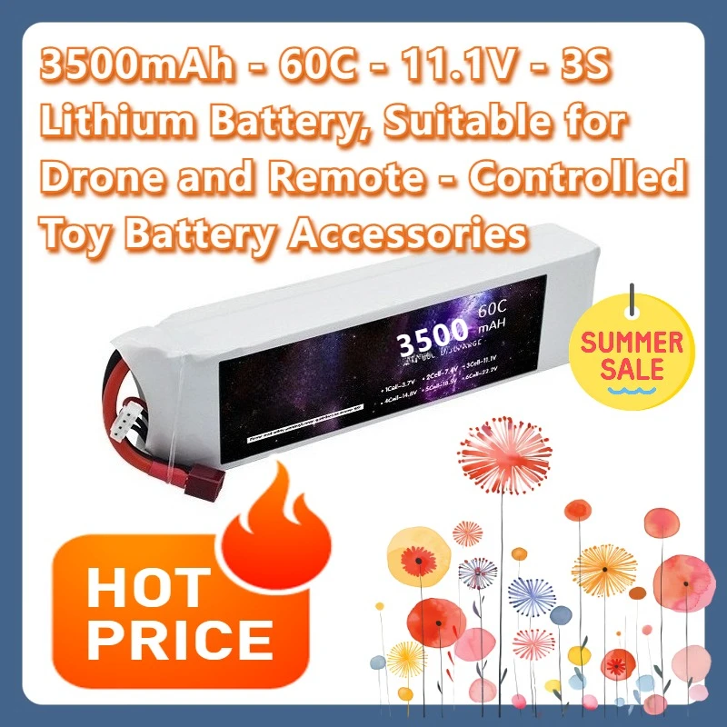 

3500mAh 60C 11.1V 3S Lithium Battery for Drone and Remote - Controlled Toy Battery Accessories
