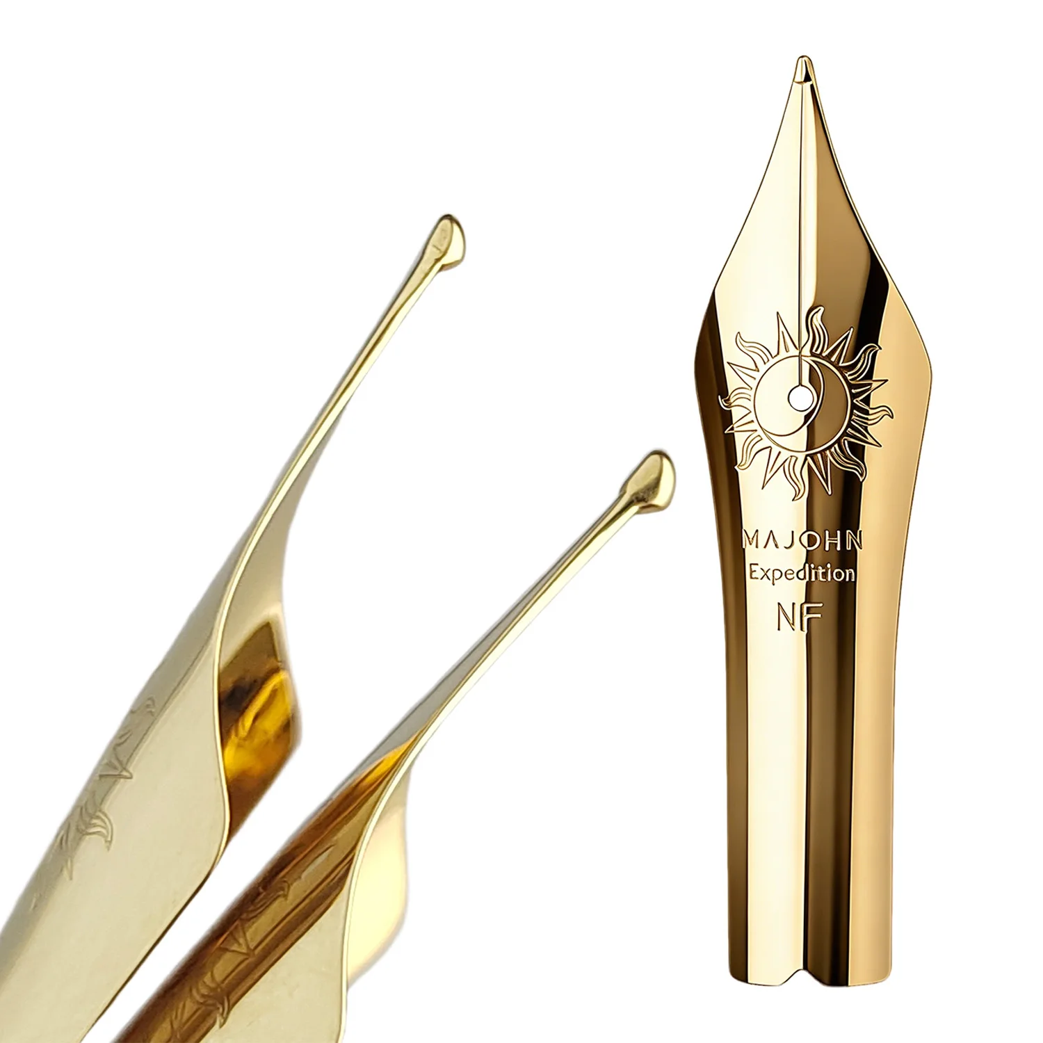 MAJOHN 8# Long Knife Hand Polished Grind Fountain Pen Replace Nib 40mm NF/NM 0.6-0.8mm For P139 P140 P141 No.8 Fountain Pens