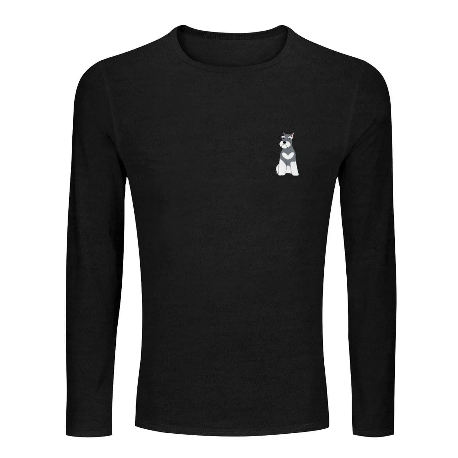 miniature schnauzer illustration Long T-Shirt sweat shirt hippie clothes slim fit t shirts for men