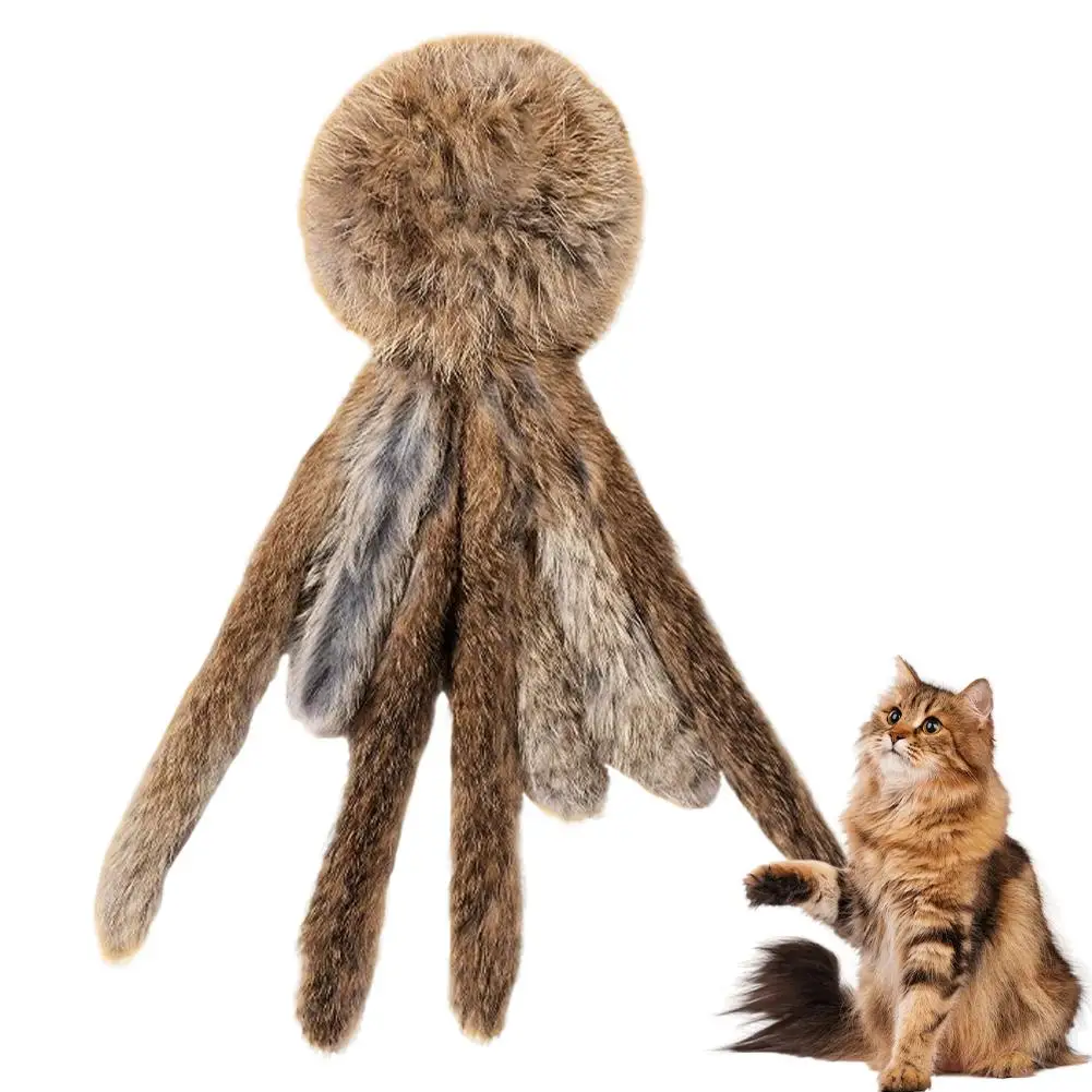 Juguetes para Gatos de Piel de Conejo Artificial, Suaves y Duraderos, Juguete Interactivo para Gatitos de Interior, Promueve el Ejercicio de los Gatitos, Juguete Interactivo