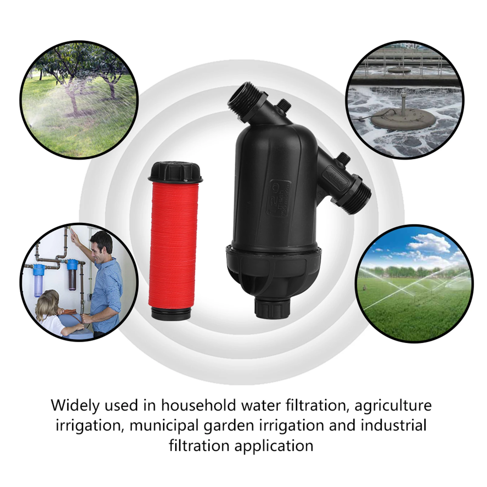 Water Filter 120 Mesh 130 Micron Level Disc Filter for Drip Irrigation Agriculture Garden Lawn Watering Drip Irrigation Filter