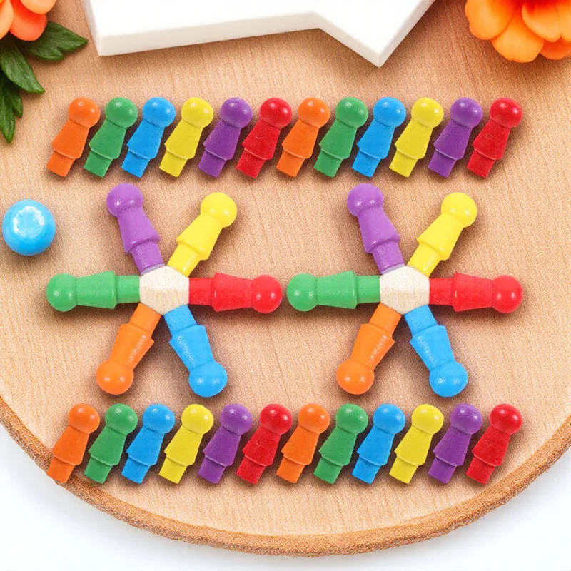 120개 멀티컬러 나무 체커 보드 게임용 컬러풀 게임 피스 중국 체커 교체용 체커 세트 어린이 체스 세트