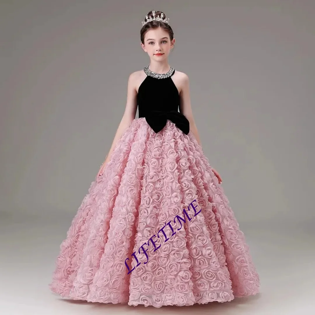 Luxury Customized Children's Dress for Girls High-End Piano Performance Catwalk Birthday Princess Style Light-Up Gown