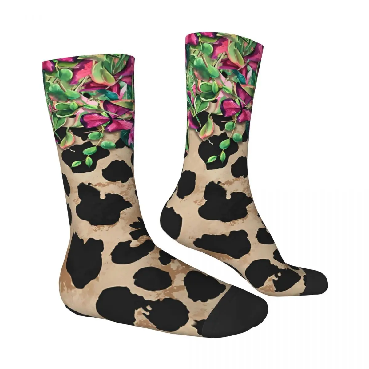 Wild Vines Floral Leopard Cheetah Drip Unisex Winter Socks Cycling Happy Socks street style Crazy Sock