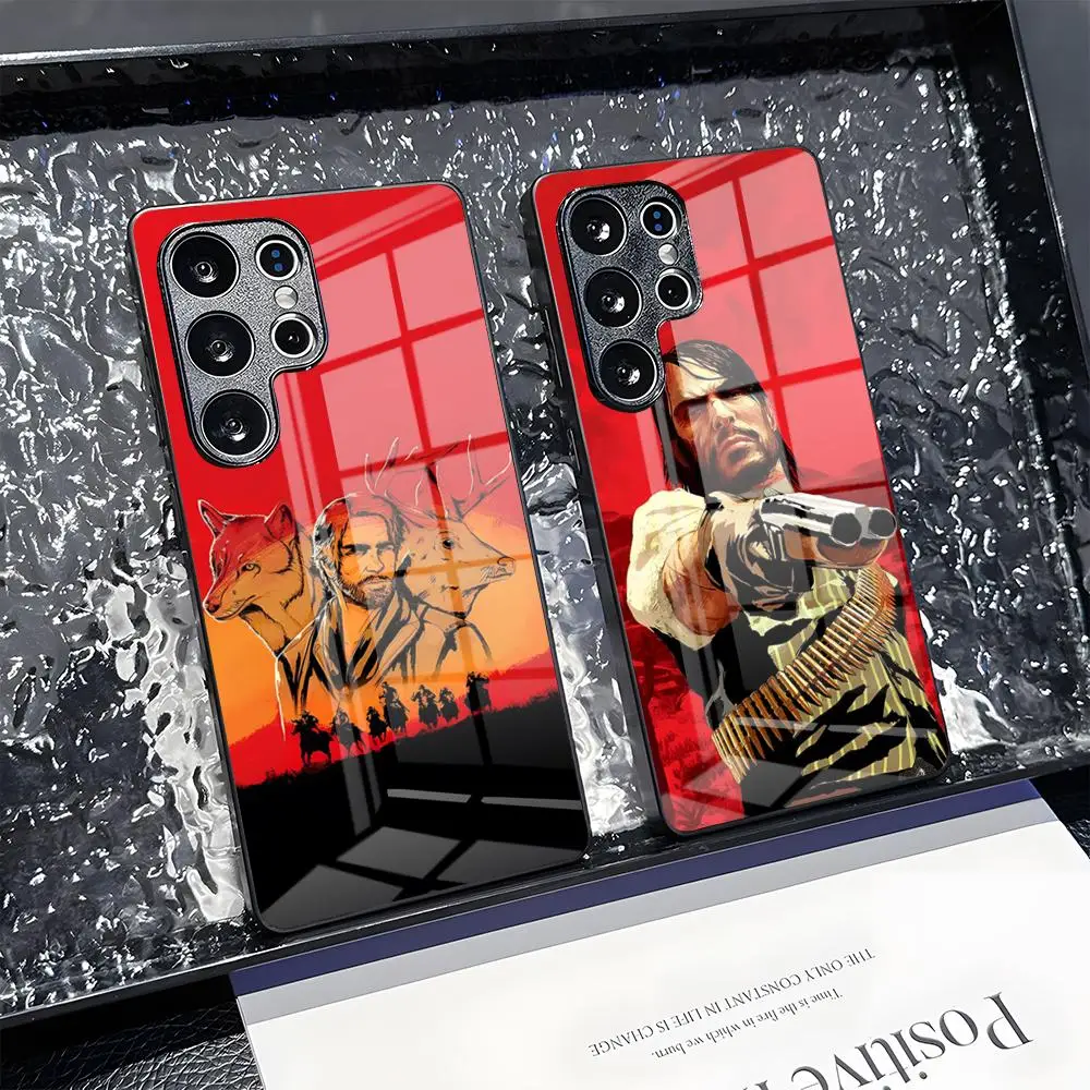 Coque de téléphone Red Dead Redemption 2 pour Samsung S 25 26 24 23 22 21 Ultra 10 Plus A16 Pro Fe 20 Note 34 S30 en verre antichoc