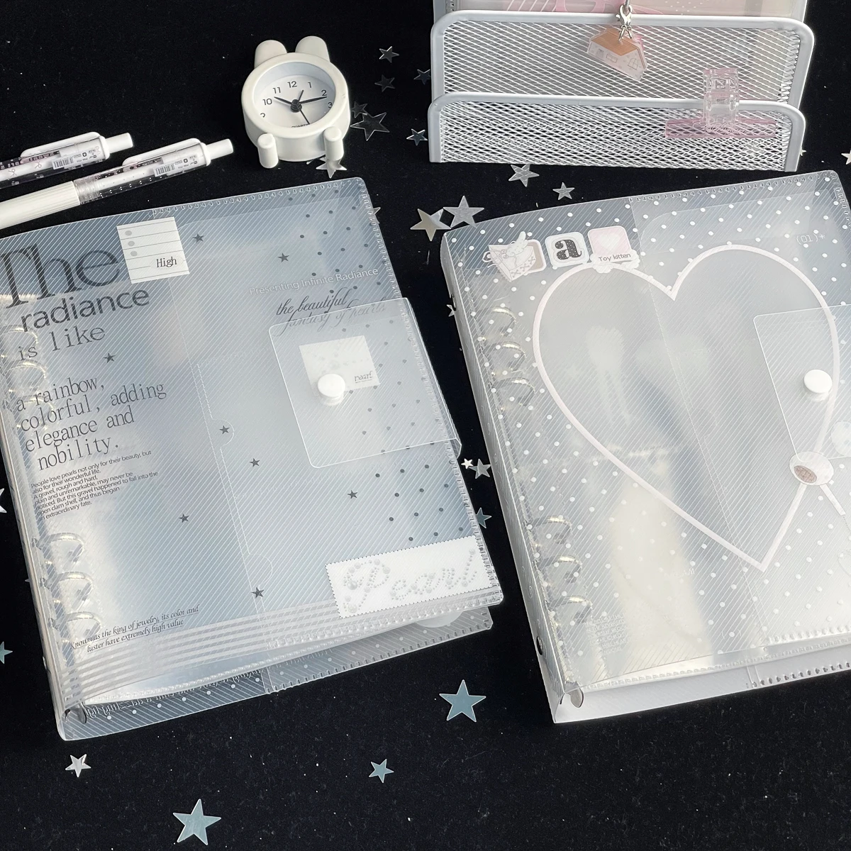 WAKAWAKA Loose-Leaf PP A5 Binder Organization Ring Binder Notebook Scrub Inner Core Cover Note Book Journal Planner Office