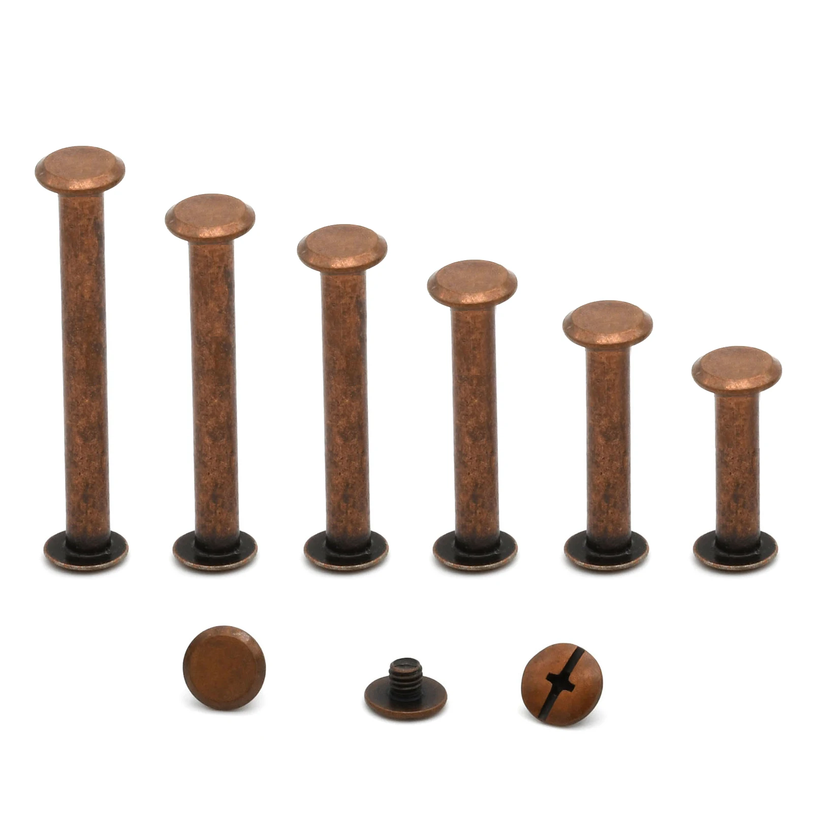 Metal Chicago Screws Steel Belt Screw Fasteners Studs Binding Rivets for Photo Album Calendar Menu Belt Notebook Accessories