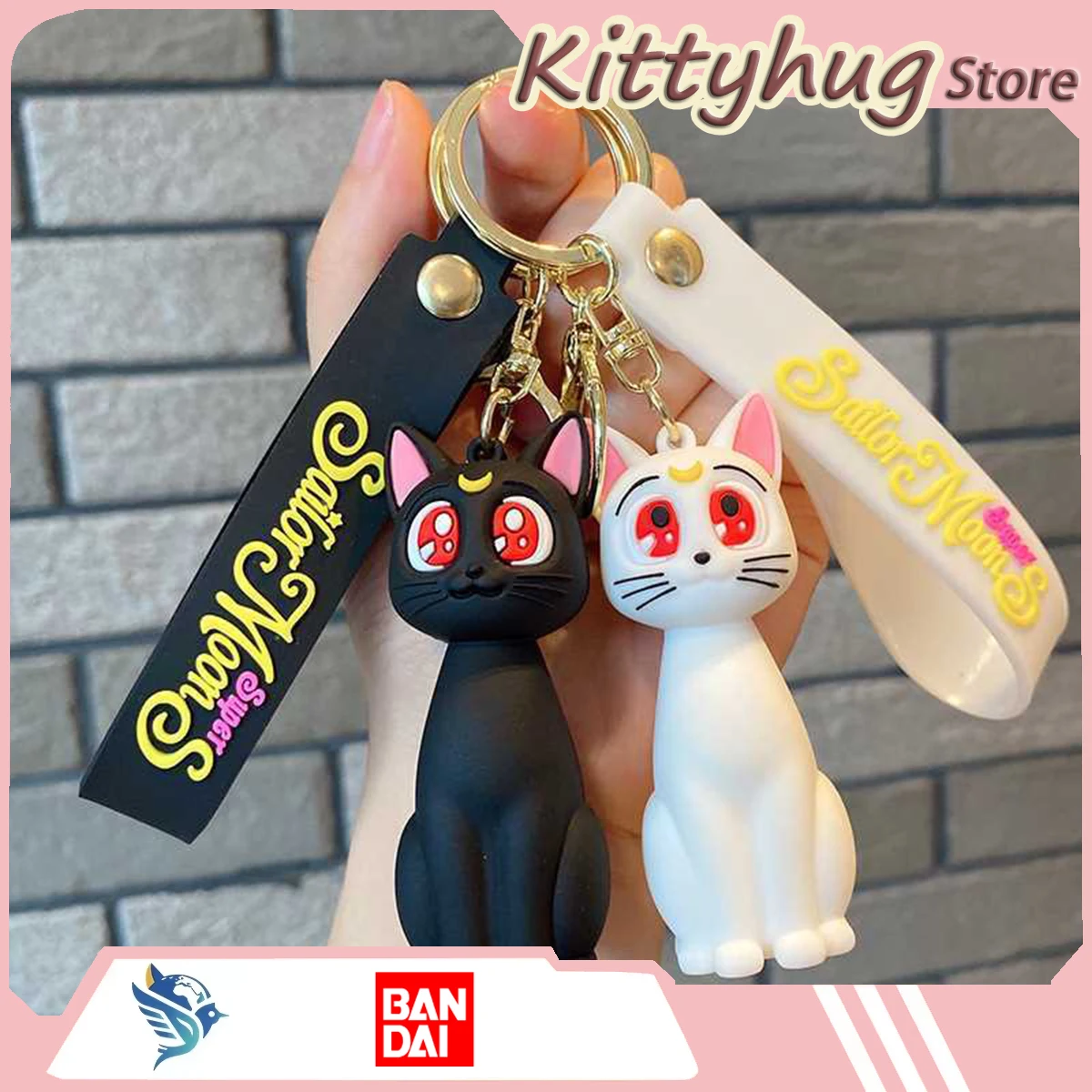 

Sailor Moon Cat Keychain Cute Little Cat Figurine Pendant Bag Charm Girls' Birthday Gift