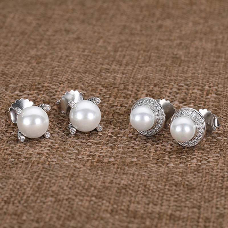 

Four-Claw Shell Pearl Stud Earrings Fashion All-match Women's Earrings Jewelry