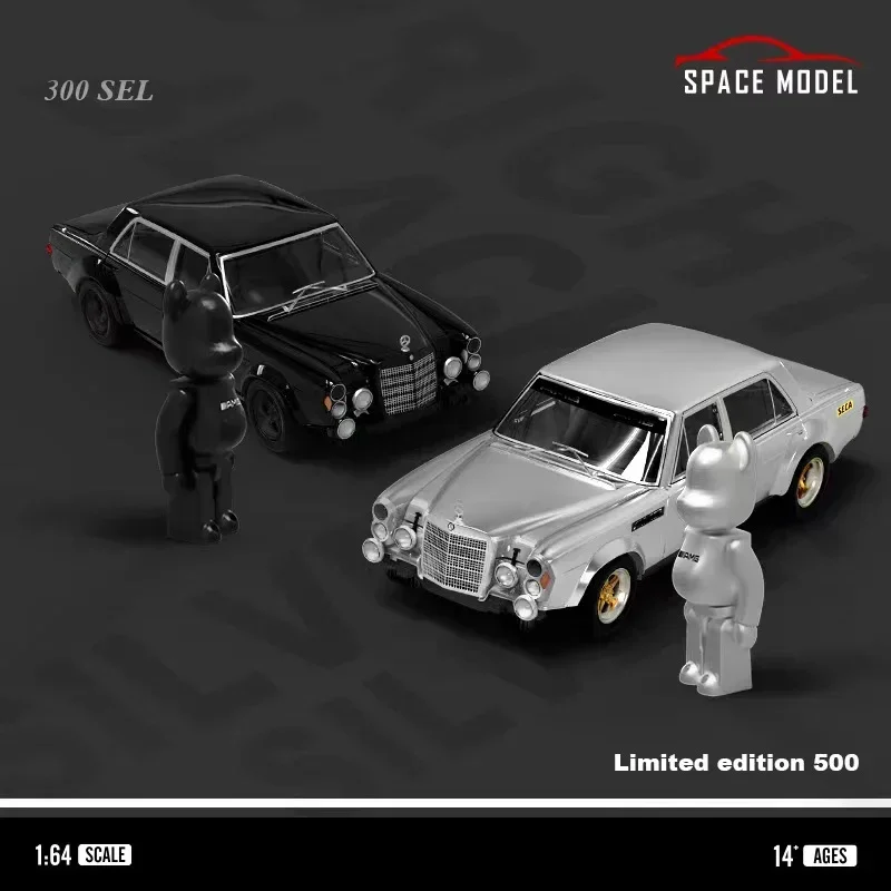 

SPACE MODEL 1:64 MB 300 SEL 6.3 Black / Silver Diecast Model Car