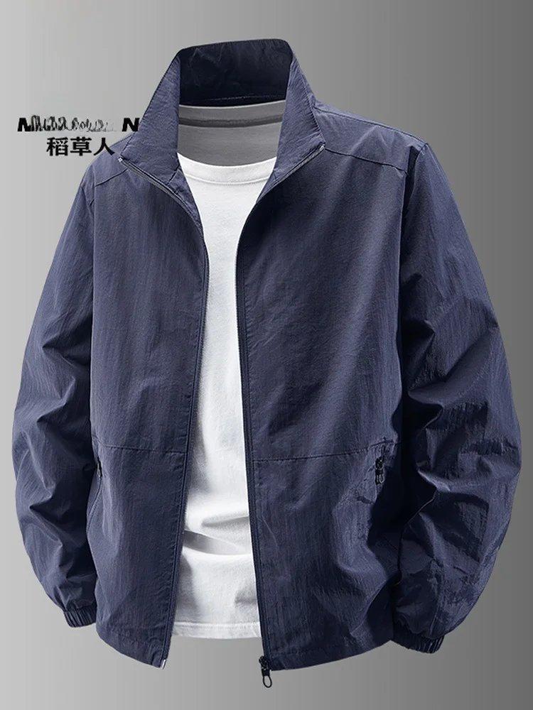 

Men's Casual Spor Jaet Spring Autumn 2025 New Sle Stand Collar Oversize Top for Middle-aged And Young People