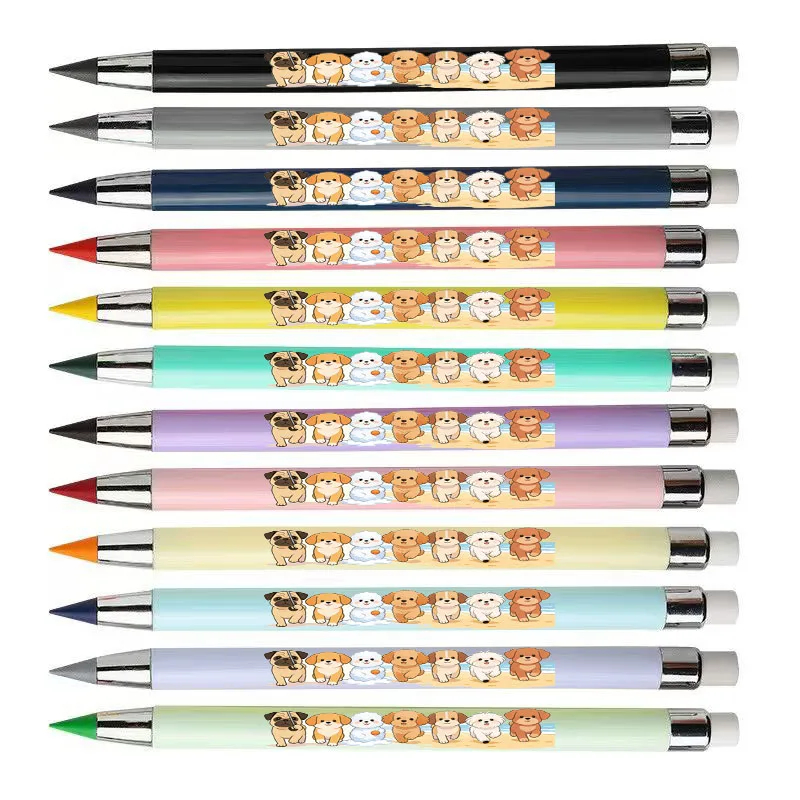

12pcs pet dog pattern eternal colored pencil is not easy to break pencil student stationery colored lead