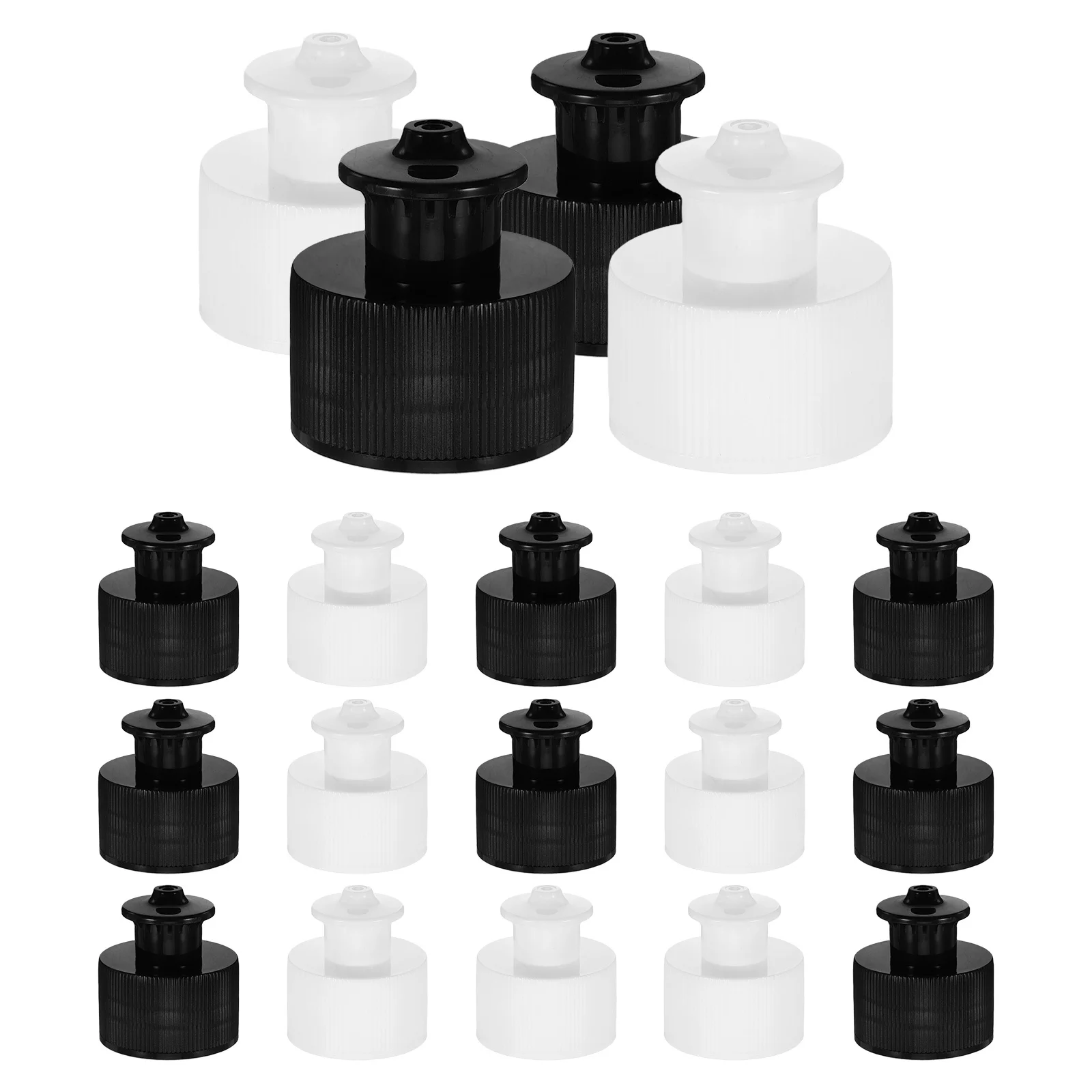 

20pcs 28Mm Push Pull Caps Plastic Tops Water Replacement Screw Top Leakproof Dispensing Lid For Kitchen Restaurant Use Reusable