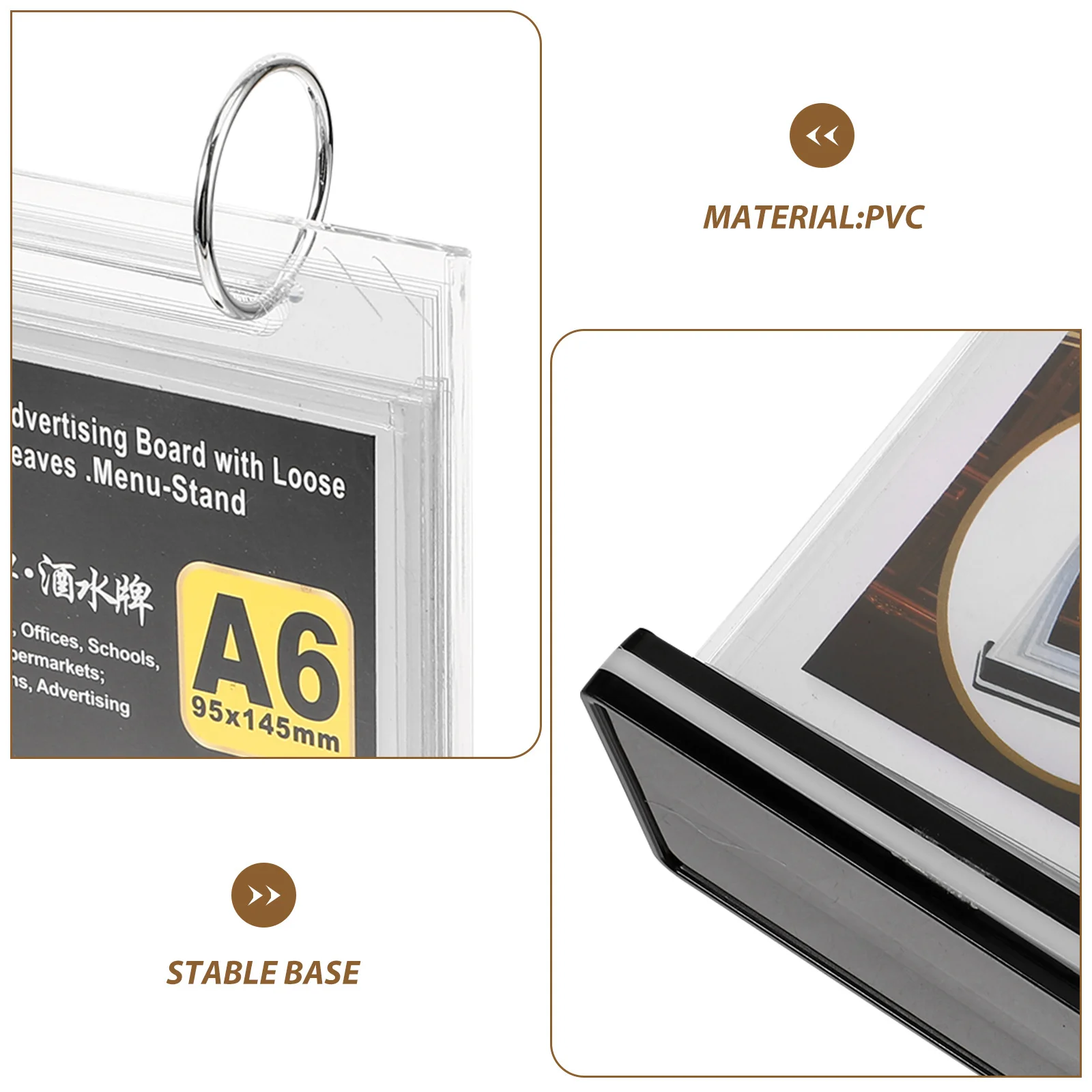 

A6 Menu Display Holder Clear Pvc Tabletop Sign Stand For Restaurants Bars Coffee Shops Event Catering Services Menu Stand